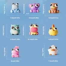 1 pieza Juguete estrés apretable con ojos saltones y divertidos, juguete portátil de animales de dibujos animados con ojos 3D saltando, regalo novedoso para niños y adultos - Multicolor - Ver 2