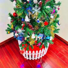 5ft Artificial Christmas Tree With LED Energy-Saving Lights, Including 109 Pendant Tree Skirts And Guardrails - màu xanh lá - Xem 4