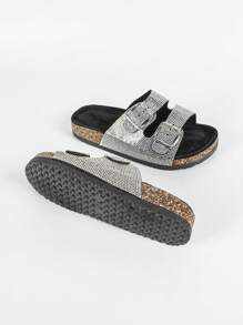roulvxiang ROULVXIANG New Fashion Slip-On Sandals, Thick Sole Women's Outdoor Slide Sandals With Big Buckle Design, Waterproof