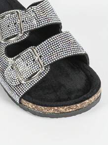 roulvxiang ROULVXIANG New Fashion Slip-On Sandals, Thick Sole Women's Outdoor Slide Sandals With Big Buckle Design, Waterproof