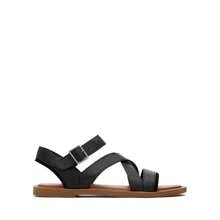 Toms Women's Sloane Leather Flat Sandals - Black - View 1