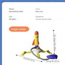 New Design Foot Operated Mini Rocket Launcher Toy, Glowing Flying Cannon Decompression Outdoor Stomp Rocket Launcher, Birthday/Christmas Gift, Perfect Present - Multicolor - View 9