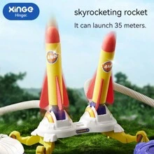 New Design Foot Operated Mini Rocket Launcher Toy, Glowing Flying Cannon Decompression Outdoor Stomp Rocket Launcher, Birthday/Christmas Gift, Perfect Present - Multicolor - View 7