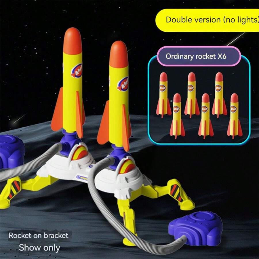 New Design Foot Operated Mini Rocket Launcher Toy, Glowing Flying Cannon Decompression Outdoor Stomp Rocket Launcher, Birthday/Christmas Gift, Perfect Present