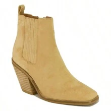 Western-Inspired Ankle Boot Chunky With Side Zipper - Be - Xem 2