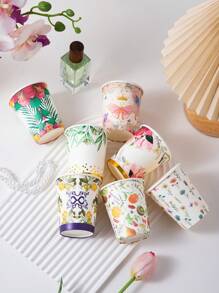 10 buc/20 buc/50 buc pahare de hartie de unica folosinta de 9 oz, serie cu animale si plante colorate, potrivite pentru petreceri de aniversare, intruniri de familie, picnicuri, decoratiuni pentru petreceri, mai multe culori Vanzare disponibila aleatoriu - Multicolor - Vizualizare 1