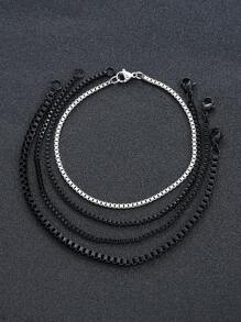 2 Pieces Set/4-Piece Set/12 Pieces Set Minimalist Fashion Stacked Stainless Steel Multi-Color Bracelet Set For Men's Holiday Dating Party Gift Daily Matching (Without Gift Box) - Multicolor - View 7