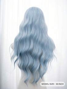 alicegarden 1 合成耐热、波浪假发蓝色假发，30 英寸长，由纤维制成，适合日常使用，自然逼真的假发（不包括配件） - 淺藍色 - 查看 7