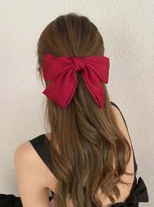 1pc Latest Fashion White Bow Spring Hair Clips Elegant Hair Accessories Joker Hair Clips In Daily Life Cute Halloween Valentine's Day - White - View 4