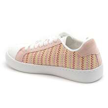 Low-Top Patterned Fabric Shoe With Laces And Thick Sole