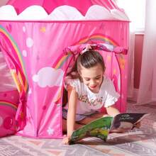 SONGMICS Parque Infantil Pop-up, 3 en 1, Tienda para Niños, Tema de Unicornio, Idea de Regalo, Fiesta de Cumpleaños, Rosa
