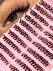 200Pcs D Curl 30D Pro Mixed Length Individual Eyelash Extensions, High Capacity Natural Beginner Single Cluster DIY Segmented Eyelashes - D - View 1