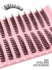 200Pcs D Curl 30D Pro Mixed Length Individual Eyelash Extensions, High Capacity Natural Beginner Single Cluster DIY Segmented Eyelashes - D - View 5