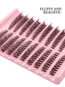 200Pcs D Curl 30D Pro Mixed Length Individual Eyelash Extensions, High Capacity Natural Beginner Single Cluster DIY Segmented Eyelashes - D - View 6