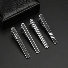 5pcs Men Fashion Personalized Versatile Tie Clips, Silver Business Casual Tie Pin Suitable For Formal Suit Wear Men Necktie