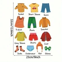 20 张/套服装标签贴纸适用于儿童卧室衣柜装饰，自粘背景纸，适用于儿童房衣柜装饰婴儿洗澡家庭装饰礼物