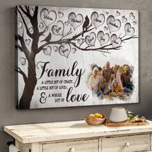 1 Phong cách - Khung ảnh gia phả cá nhân hóa đẹp có tên trái tim - Tranh vải treo tường ảnh cá nhân hóa - Như được hiển thị - Xem 2