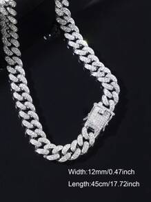 1件迈阿密嘻哈风格全黑镶钻项链，镶嵌闪亮黑色水钻，独特的暗黑系项链手链，送给父亲、兄弟、男友的最佳礼物 - A - 查看 17