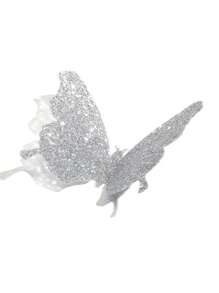 96pcs/48pcs Glitter Silver 3D Butterfly Wall Sticker, Stickers, Wall Decal, Vinyl Decal For Home Decorations, Spring Decoration Items Refresh Your Home, Rama Decoration Stickers - Silver - View 7