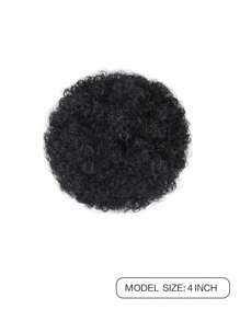 合成假髮，蓬鬆合成髮，非洲短髮，歐美Afro，蓬鬆捲曲毛毛蟲髮型短髮爆炸髮型，繩繩拉繩，女性馬尾髮型延伸 - 黑色 - 查看 7