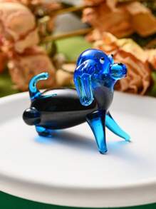 1pc Mini Realistic Colored Glassware Elephant/Dog Home Decor, Entertainment, Dining Table Center Decor, Fairytale Home Garden Decor, Party Tabletop Decoration, Photography Prop - Multicolor - View 5