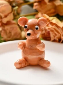 1pc Mini Realistic Colored Glassware Elephant/Dog Home Decor, Entertainment, Dining Table Center Decor, Fairytale Home Garden Decor, Party Tabletop Decoration, Photography Prop - Multicolor - View 4