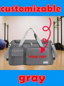 Customized Name & Graphic Fitness Bag, DIY Pattern Gym Storage Bag, Suitable For Men & Women - Sport Duffel Bag With Shoe Compartment, Wet & Dry Separation, Adjustable Shoulder Strap, Large Capacity Lightweight Foldable Bag, Perfect Birthday Gift For Fitness, Hiking, Training - Washable,All-Purpose,Large Capacity,Versatile,Multifunction,Colorful,Cute,Adorable,Contracted,Funny,Kawaii,Y2K,Minimalist,Commuting,Business Casual,Basics,Custom,Personalized,Unique,Customized,Ideal Gifts For Him,Ideal Gifts For Her,Her,Family,Friends,Girlfriend,For Anniversaries,For Birthdays,For Holiday/ Vacation,For Outdoors/Outings/Travel/Hiking/Stadium/Sports/Climbing,For Business/Commute/Work/Office