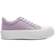 Canvas Sneaker With Chunky Sole And Classic Details - Purple - View 2