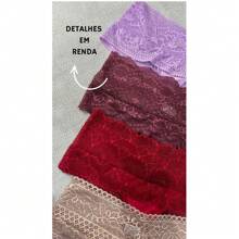 Kit 5 Calcinhas Feminina Microfibra Renda Reforçada Lingerie Luxo Forro Algodão