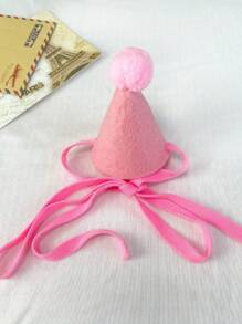 1 Pet Birthday Hat & 1 Logo Embroidered Pet Bib Set, Suitable For Cats And Dogs Birthday Party