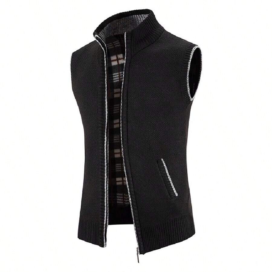 Chaleco Saco Sueter Chamarras Caballero Abrigos Para Hombre - Negro - Ver 1