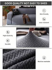 1 st elastische all-inclusive jacquard effen kleur bankhoes, minimalistisch ontwerp huisdiervriendelijk antislip anti-vuil anti-kras, geschikt voor lente, zomer, herfst, winter, machinewasbaar, woningdecoratie, vakantiedecoratie