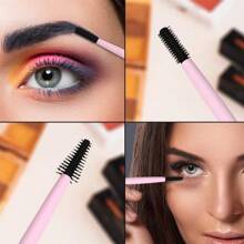 Kit de cepillo y peine de pestañas de silicona reutilizable, herramienta de extensión de pestañas profesional de maquillaje con estuche portátil, cepillo de cejas, cepillo de sombra de ojos, spoolie, cepillo spoolie