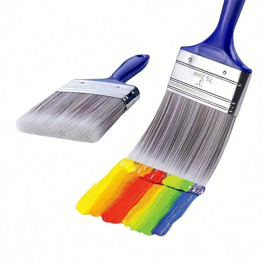 Set de 6 piezas Pinceles multiusos para pintar paredes, cerdas suaves de PET, duraderos, con mango de ABS, herramientas para pintura al óleo y decoración del hogar