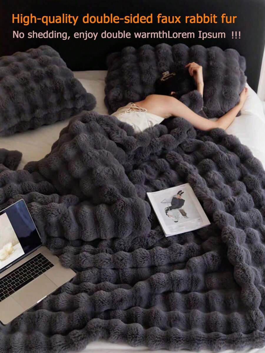 1 pieza Manta suave y esponjosa, manta de felpa súper cálida y suave, adecuada para dormitorio, oficina, camping, viaje, decoración del hogar, gran regalo