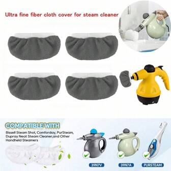 1/4/10 片白色超细纤维布套适用于手持式蒸汽清洁器，可清洗和重复使用的替代布，与 Wagner Spraytech Steam Shot、Comfortday、PurSteam 兼容