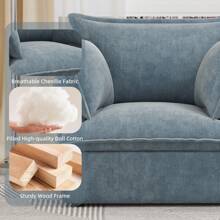 Modern Accent Chair For Living Room And Bedroom Comfortable Single Sofa Chair Beige - Blue - View 10