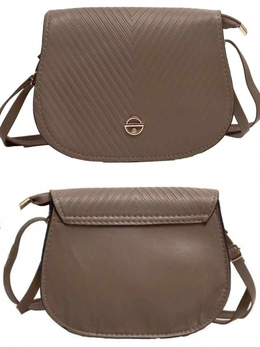 Bolsa Feminina Pequena com Alça Ajustável Envio Modelo Aleatório Sem Divisória - Marrom Claro - Visão 1