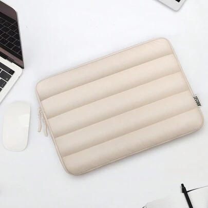 TECOOL Fluffy Protective Laptop Sleeve, Fits 13.5/14/15/16 Inch Laptops, Compatible With MacBook Air 13/15 M1/M2 (2012-2023), 13" Neo (2026), Pro 13/14/15 (2010-2022), 14-16 Inch HP Chromebook And Surface Laptops, Soft Plush Lining, Water-Resistant, Beige