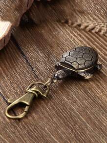 1pc Cute Turtle Shape Pocket Watch Vintage Bronze Keychain,Novelty Quartz Watch Keychain Pendant Bag Accessories Creative Gift Nurse Watch,Valentine'S Day Gifts,Gifts For Friends Key Chain Charms,Souvenir Gift For Xmas Birthday