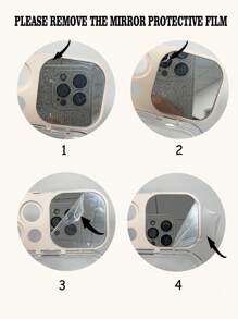 TPU镜面元素1件装透明TPU彩色心形手机壳带镜面支架，兼容 11、12、13、14、12 Pro Max、13 Pro Max、14 Pro Max、15、15 Pro、15 Pro Max、16、16 Pro、16 Pro Max，生日礼物 - 彩色 - 查看 5