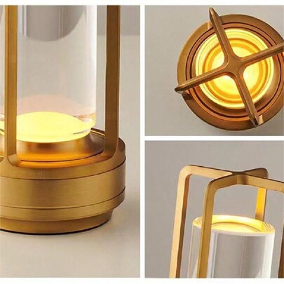 1 PC Crystal Bedside Lamp, Cordless Rechargeable, LED Dimming, Suitable For Camping/Living Room/Bedroom Atmosphere Decoration Desk Lamp