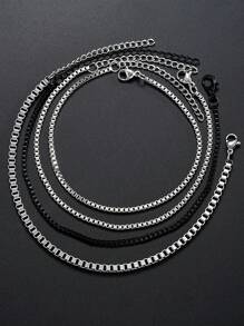 2 Pieces Set/4-Piece Set/12 Pieces Set Minimalist Fashion Stacked Stainless Steel Multi-Color Bracelet Set For Men's Holiday Dating Party Gift Daily Matching (Without Gift Box) - Multicolor - View 10