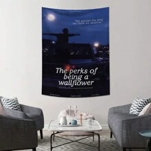1 tấm thảm in họa tiết The Perks Of Being A Wallflower, đồ trang trí tường bằng vải polyester treo cho phòng khách, phòng ngủ, văn phòng, trang trí nhà cửa, tiệc tùng, vải treo tường hình chữ nhật cho nhà bếp có rèm, đi kèm 3 đinh treo tường và 2 kẹp, thảm treo tường - Nhiều màu - Xem 6