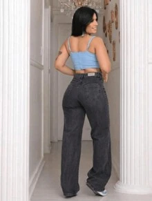 Wideleg Pants - Gris Oscuro - Ver 2