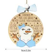 有趣的木制圣诞树装饰品，适用于庭院、家庭、汽车、窗户和壁炉圣诞派对装饰、节日派对用品、节日新奇物品和完美的节日礼物 - 彩色 - 查看 2