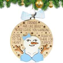 有趣的木制圣诞树装饰品，适用于庭院、家庭、汽车、窗户和壁炉圣诞派对装饰、节日派对用品、节日新奇物品和完美的节日礼物 - 彩色 - 查看 3