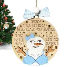 有趣的木制圣诞树装饰品，适用于庭院、家庭、汽车、窗户和壁炉圣诞派对装饰、节日派对用品、节日新奇物品和完美的节日礼物 - 彩色 - 查看 6