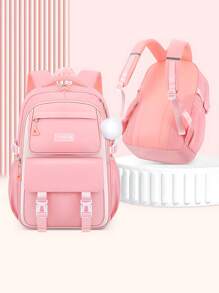 1 件大容量紫色和粉色女孩背包 - 适合上学、户外旅行。轻便、舒适、多功能，配有吊坠。送给女孩的完美生日礼物，返校必备品 - 肩膀包 - 查看 11