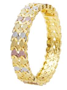 1 pieza Brazalete de aleación de zinc chapado en oro de 24k, accesorio diario de estilo Dubai para mujeres